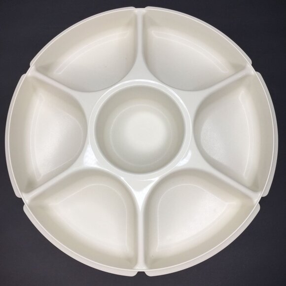 Vintage Tupperware Party Platter Snack Container Lid Retro Chips Dip 1666 1665 - Picture 6 of 16
